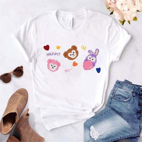 Fashion Disney Bear T Shirt Women Duffy Tshirts Girls Graphic Tshirt Casual Tee Tops Dropship Clothing Female