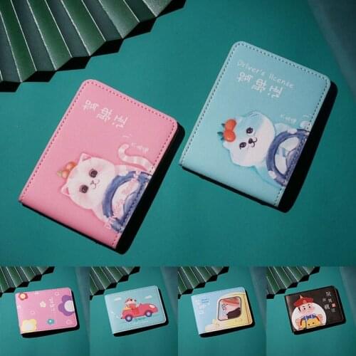 Fashion Pu Leather Driver License Cover Cartoon Cute Card Case Business Card Holder Men Women Id Passport Card Wallet Bags