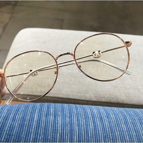 2021 New Womens Computer Glasses Fashion Trend Transparent Spectacle Women Men Round Metal Frame Optical Eyeglasses