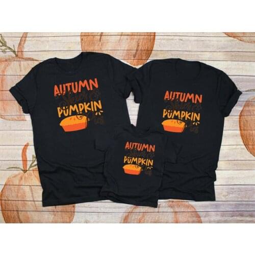 Thanksgiving Family Matching Clothes Mother Father Daughter Son Kid pumkins Tshirt Family Printing Clothes Mommy and Me Top