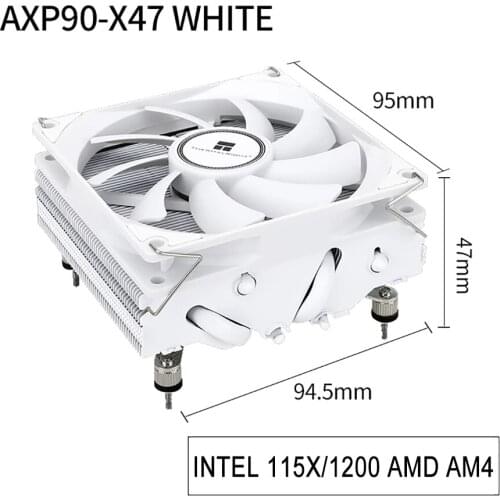 Thermalright AXP90 X47 AGHP heatpipe ITX CPU cooler fan High 47mm low profile A4 Case CPU Cooling For intel 115x 1200 AMD AM4