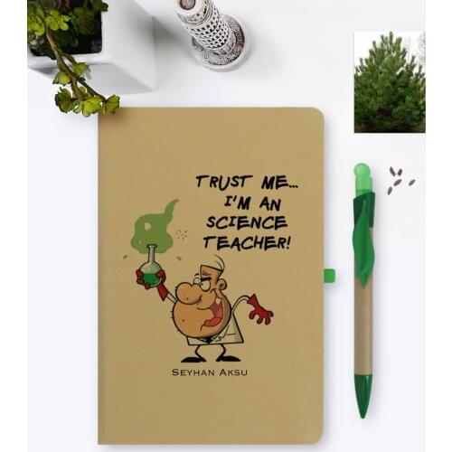 Personalized the Natural Science Teacher is Pro-Environmental Notebook and Seeded Pen Set-5