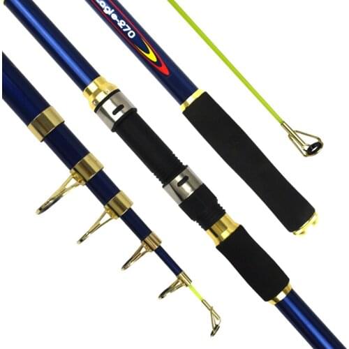High Quality Carbon Fiber 2.1-4.5m Portable Travel Telescopic Fishing Rod Spinning Fish Hand Fishing Tackle Short Sea Rod
