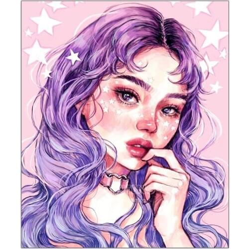 QIZITENG 2021 New 5D Diy Diamond Painting Girl Portrait DIY Mosaic Full Square/Round Diamond Handicraft Room Art Furnishings