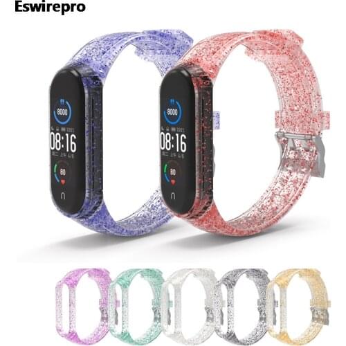 Silicone Watch Strap For Xiaomi Mi Band 3 4 5 6 Colorful Transparent Sport Style mi band 5 strap Replacement Bracelet on mi band