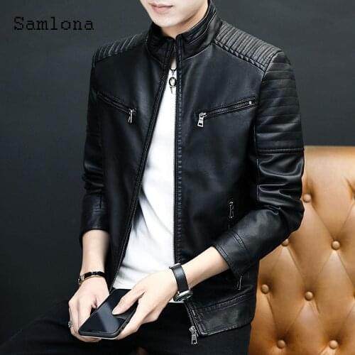Samlona Men's Faux Leather Jackets