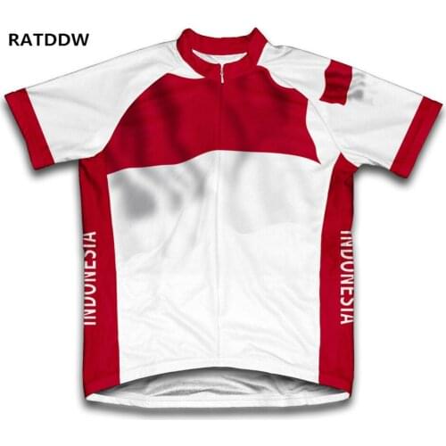 Indonesia Flag Cycling Jersey Bicycle Bike Short Sleeve Sportswear Bike Bicycle Wear cycling Wear Racing Bicycle Clothes