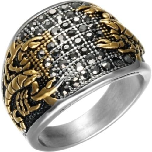 Vintage Men Rings Stainless Steel Scorpion Pattern Ring Punk Rock Simple Rings Halloween Party Gift Jewelry Accessories