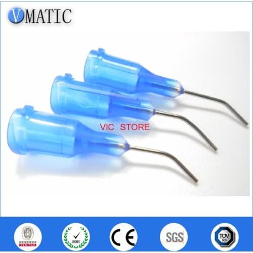 High Quality 100Pcs 22G Blue 0.5" Tube Length 45 Degree Bent Best Quality Glue Syringe Needle 1/2 Inch
