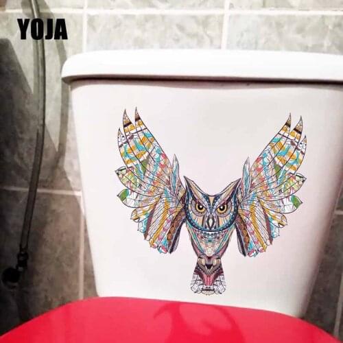 YOJA 22.6X21.8CM Cartoon Animals Owl Pattern Wall Sticker Toilet Seat Decal Bedroom Home Decor T5-0579