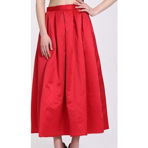 24 Colors Customize Ladies Design Long Maxi Satin Skirt Womens Sexy Slim Fit pleated skirts