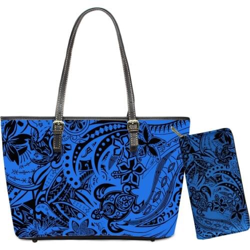 Polynesian Kanaka Maoli Tattoo Women Luxury Shoulder Bag And Purse Bolsa Mujer Hawaii Leather Handbags Set Free Dropship 2021