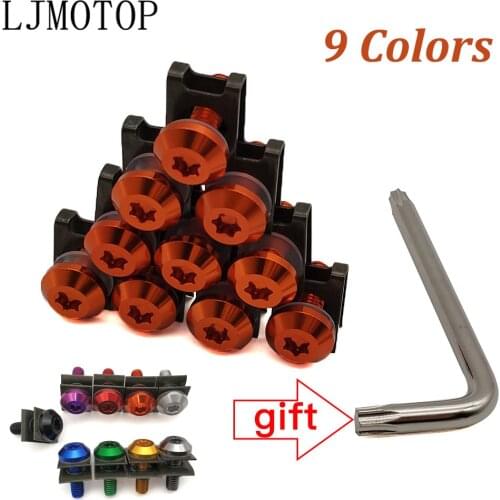 10PCS CNC For BMW F 800 1200 GS Adventure F800 GT S ST HP2 Enduro Motorcycle Fairing Screws Custom Moto Body Spring Nuts Bolts