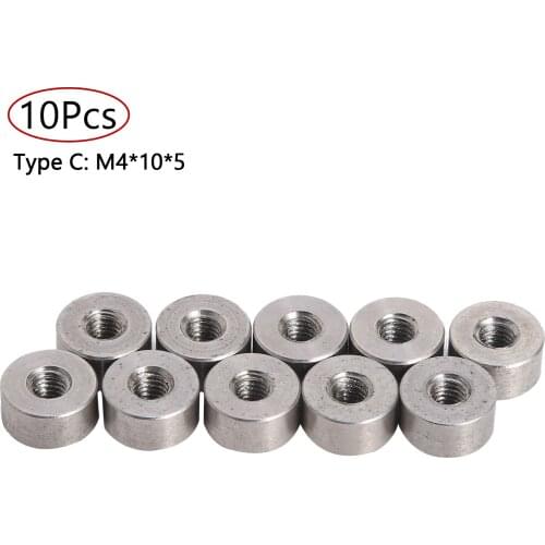 10Pcs Screw Connection Nut M3 M4 M5 304 Stainless Steel Round Coupling Nut Standoff Spacer Stud Extend Long Nut Thread Screw Nut