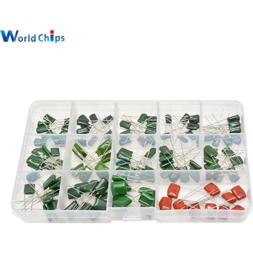 140PCS Mylar Film Capacitor Assorted Kit 630V 2J102J~2J683J 1nF~68nF 14value x 10pcs Polyester Capacitor 2J222J 2J152J 2J272J