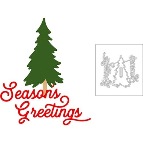 2020 New Plant Tree and English Words Seasons Greetings Metal Cutting Dies For DIY Making Greeting Card Scrapbooking No Stamps