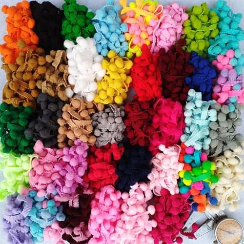 5 Yards Pom Pom Trim Ball 12 mm MINI Pearl Pompom Fringe Ribbon Sewing Lace Kintted Fabric Handmade DIY Craft Accessories