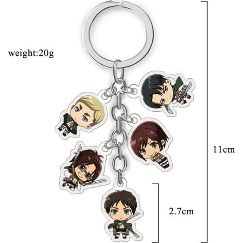 Anime Attack on Titan Keychain Cartoon Figure Captain Allen Acrylic Pendant Keyring
