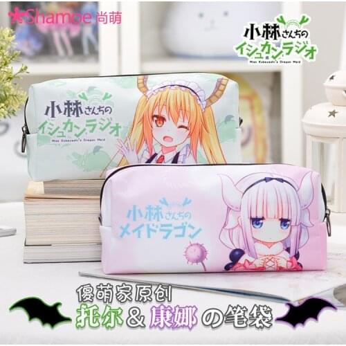 Anime Kobayashi-san Chi no Meidoragon Miss Kobayashis Dragon Maid Kanna Tohru Cosplay Pen Bag Pencil Case Cosmetic Storage bag