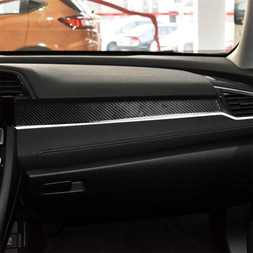 Car Interior Decoration Sticker Dashboard Center Control Console Frame Cover Trim for Honda Civic 2016-2019 Carbon Fiber Decals