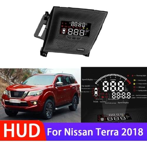 Car HUD Head Up Display Digital Speedometer For Nissan Terra 2018 Driving Sn OBD Data Projector Windshield Safe Driving Screen