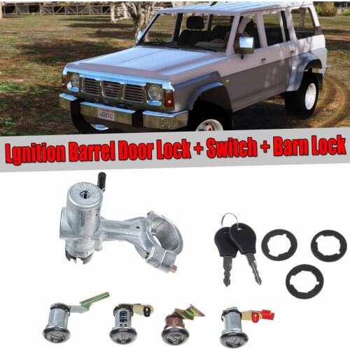 Car start switch kit ignition barrel door lock + switch + barn lockfor Nissan for Patrol GQ Y60 1988-1998