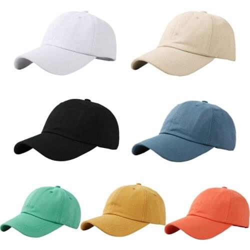 Korean Style Men Women Student Cotton Baseball Cap Simple Solid Color Classic 6-Panel Outdoor Sports Hip Hop Adjustable Snapback
