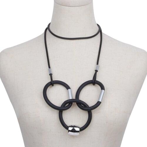 YD&YDBZ Big Circle Jewelry Necklaces For Women Punk Style Rubber Statement Necklace Sweater Chain Party Festival Gift Decoration