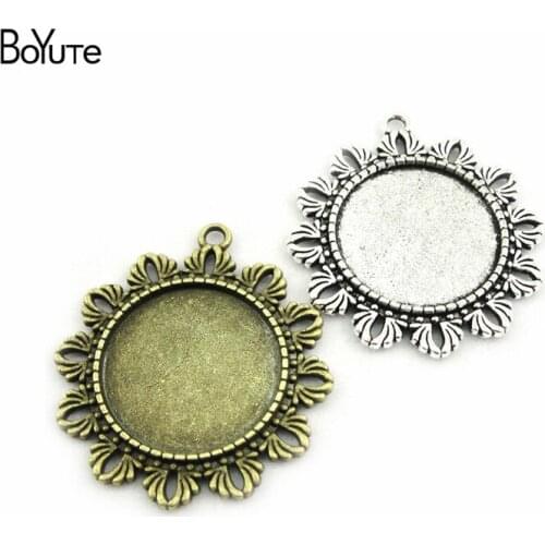 BoYuTe (20 Pieces/Lot) Metal Alloy 25MM Cabochon Base Pendant Blank Tray Bezel Diy Hand Made Jewelry Accessories