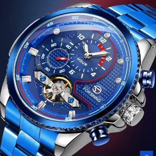 Luxury 4123 Stainless Steel Strap Tourbillon Skeleton Automatic Machanical Watches For Man Fashion Watch