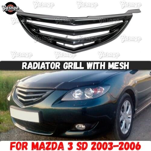 Radiator grille case for Mazda 3 Sedan BK 2003-2006 strips style ABS plastic accessories protective body kit car styling tuning