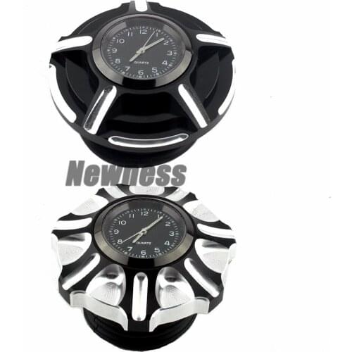 Motorcycle Fuel Gas Tank Decorative Oil Cap Cover With Clocks For Harley Sportster XL Touring Road King Softail Dyna Street Bob