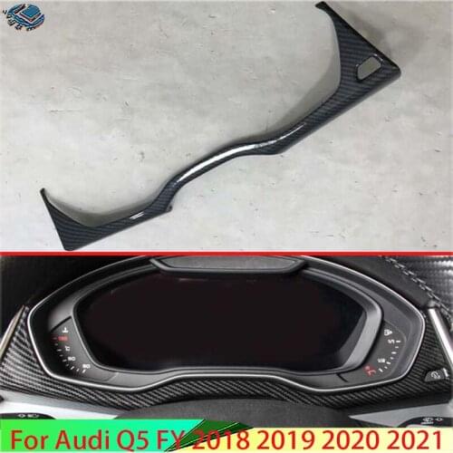 For Audi Q5 FY 2018 2019 Decorate Accessories Carbon Fiber Style Interior Instrument Panel Around trim