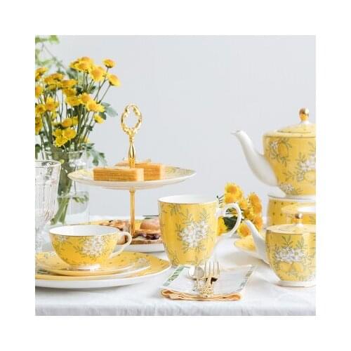 European Ceramic Coffee Cup Set British Premium Bone China Set Family Afternoon Tea Gift Box Christmas Gift Free Shipping