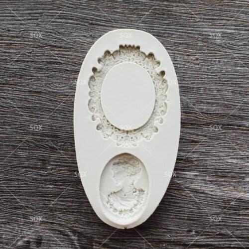 Elliptical Shape Frame Mold, Fondant Cake mold Queen Avatar,Cake Decorating Tools Pastry Tools Kitchen Accessories SQ16130