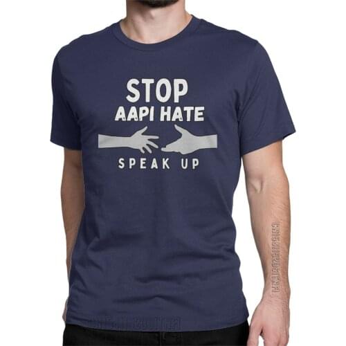 Stop Aapi Hate Men T Shirt Civil Rights Casual Tees Classic Short Sleeve Crewneck T-Shirt Pure Cotton Gift Idea Clothes