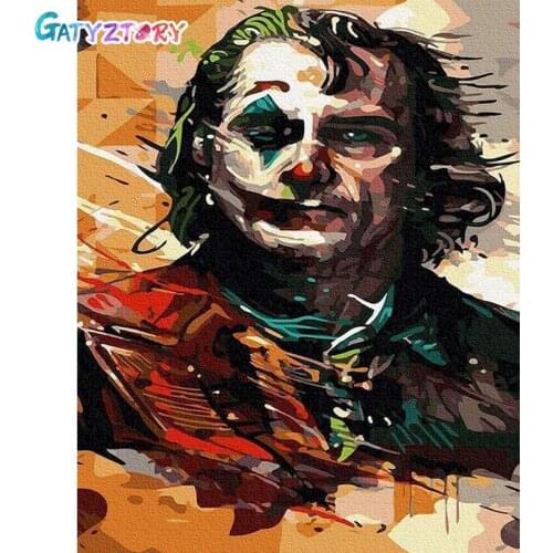 GATYZTORY Clown Acrylic Paint By Numbers Set Oil Painting For Adults Canvas Frame Picture Drawing Coloring By Numbers Decor Art