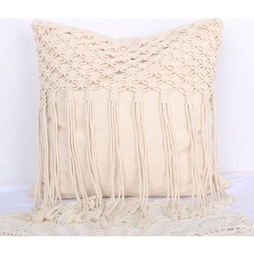 Cotton Linen Macrame Pillow Cushion Covers Pillowcase Cushions For Sofa Bohemia Hand-Woven Pillowcover Cuscini Decorativi