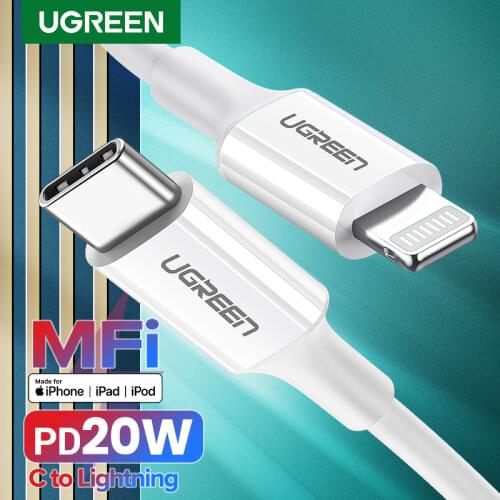UGREEN MFi USB Type C to Lightning Cable for iPhone 12 mini Pro Max PD18W 20W Fast USB Charging Data Cable for Macbook PD Cable