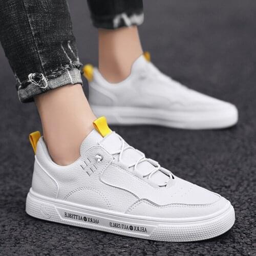 Casual Shoes Men White Sneakers Men Mens Summer Leather Casual Shoes Black 2020 Fashion Sneaker Male Sneakers-men For