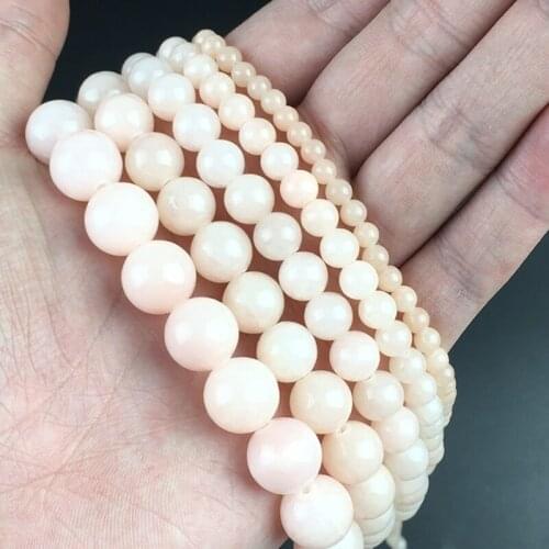Natural Stone Light Pink Jades Round Beads For Jewelry Making DIY Bracelet Accessories 15'strand 4/6/8/10/12mm