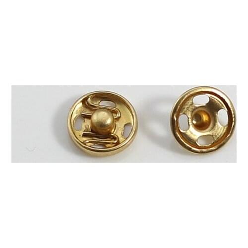 Metal Gold Plated Snap Fasteners Press Button 10mm Sew on Sewing Supplies for Garment 200set/NK162