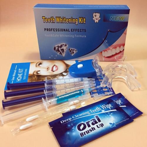 Home Teeth Whitening Kit With Peroxide Whitening Gel Mouth Tray Teeth Wipe led Light Dental Remineralization Gel VE swab
