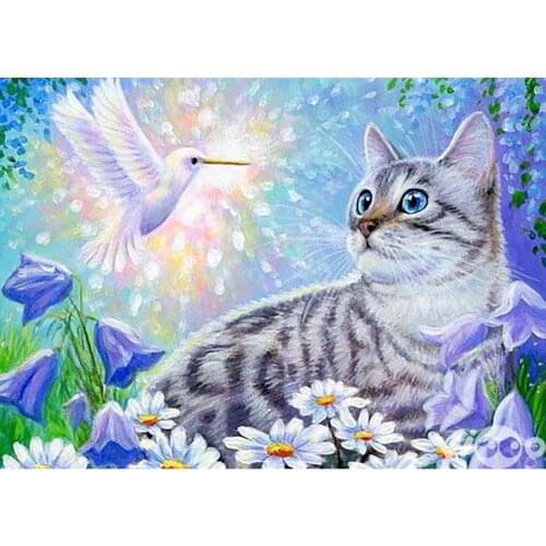 Animal Bird Cat DIY Cross Stitch 11CT Embroidery Kits Craft Needlework Set Cotton Thread Printed Canvas Home Decoration