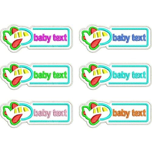 Custom Cartoon Airplane Embroidery Kindergarten Baby Name Patch Sewing Craft Garment Decor for DIY Accessories Supplies