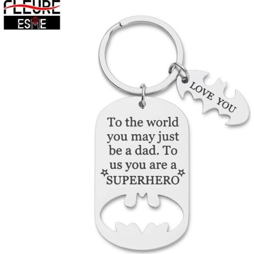 Fathers Day Gifts Dad Birthday Keychain for Daddy Step Dad To Be Husband From Daughter Son Wife Kids
