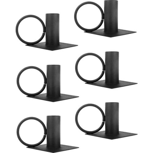6 Pack Candle Holder,Taper Candle Holders,Black Metal Candlestick Holder Fit 3/4 Inch Candle,Decorative Candle Stand