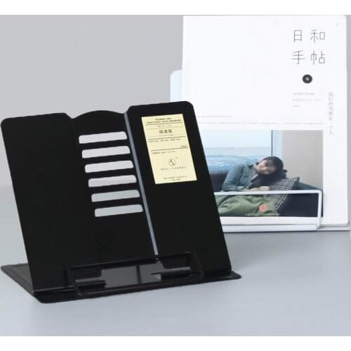 2021 New Portable Metal Adjustable Reading Book Holder Support Document Shelf Bookstand Kids School Desk Pin