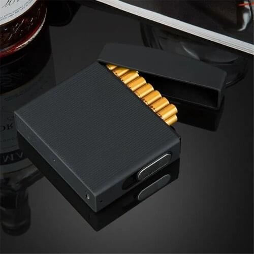 Portable USB Rechargeable Creative Cigarette Case Lighter Flip Integrated Outdoor Windproof Lgnition Tool For Smoking Gadgets