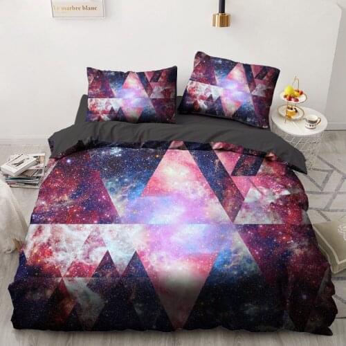 Bedding Sets 3D Geometric Nebula Duvet Quilt Cover Set Comforter Bed Linen Pillowcase King Queen Double 200*200 Home Texitle